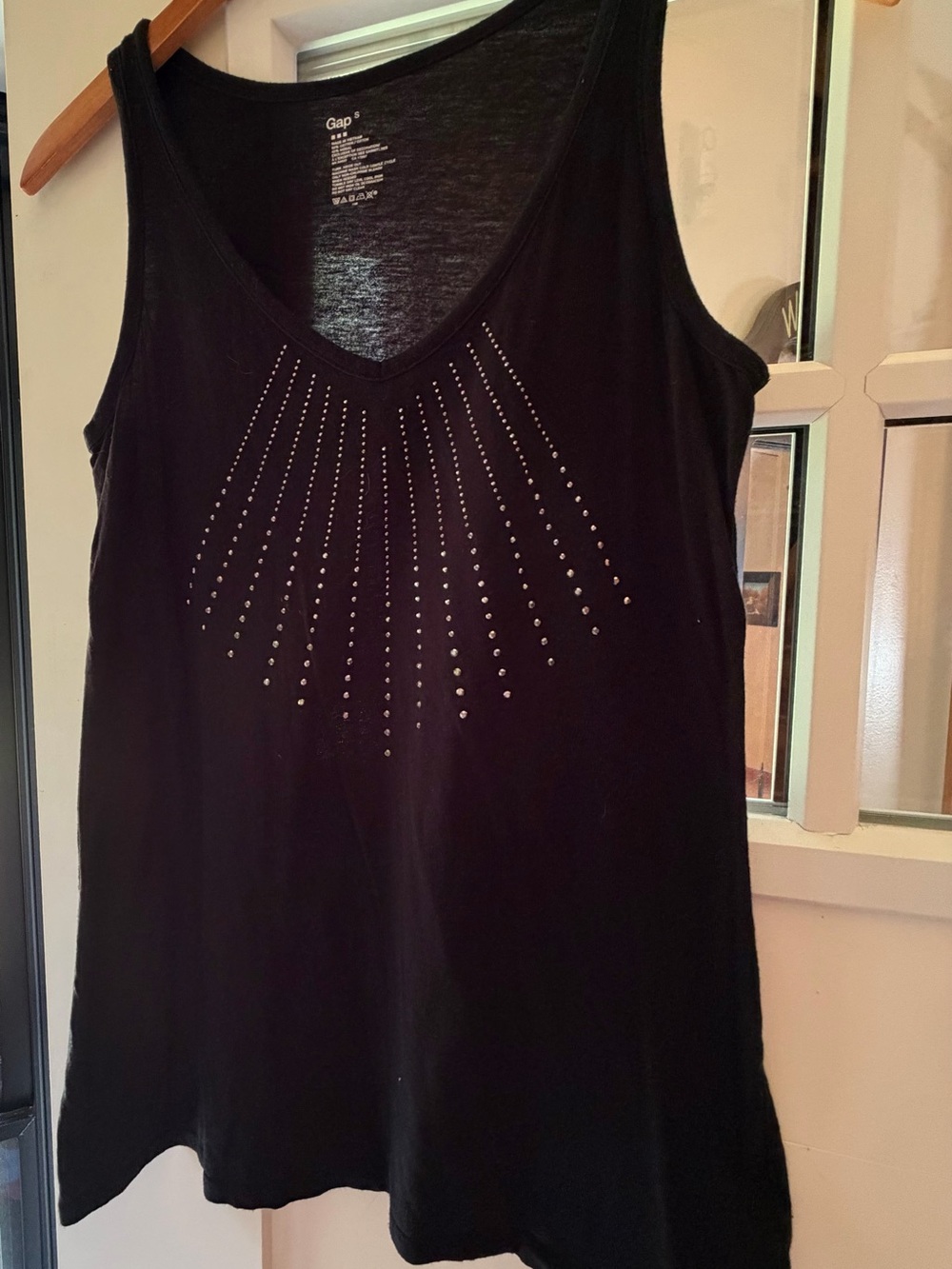 GAP Black Stud-Accent V-Neck Tank